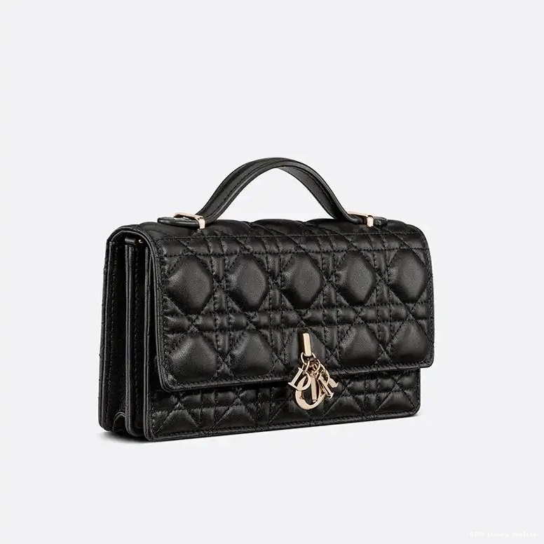 Cheap Mini Bag Handle Top Cannage Black Miss Dior Lambskin 0513 Luxury